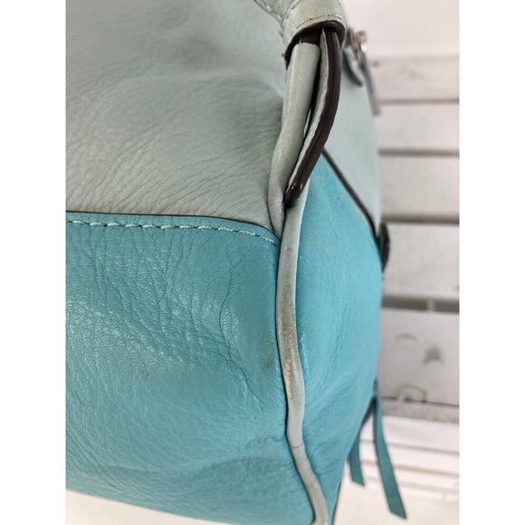 MICHAEL KORS, LARGE PEBBLED LEATHER BLUE BACKPACK WITH TAGS - Picture 10 of 16